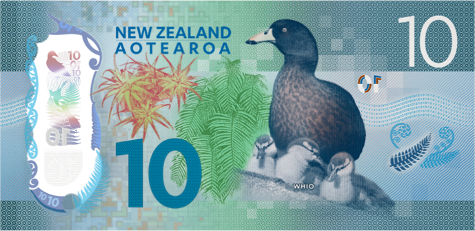 New Zealand Series 7 $10 bank note reverse