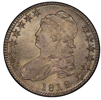 1819/8 Capped Bust Half Dollar. Overton-102