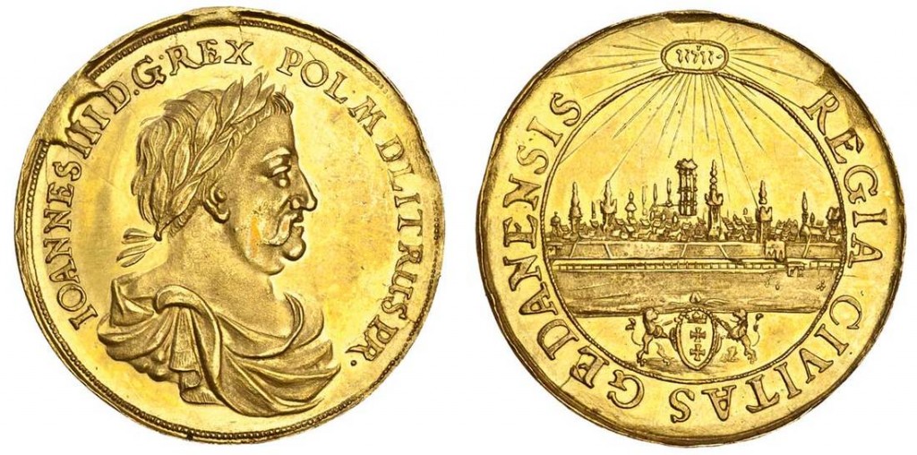 Poland, undated John III Sobieski (1674-96) 4-Ducat gold coin