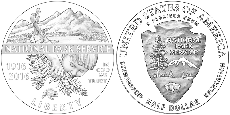 2016 National Park Service Centennial Commemorative clad half dollar coin