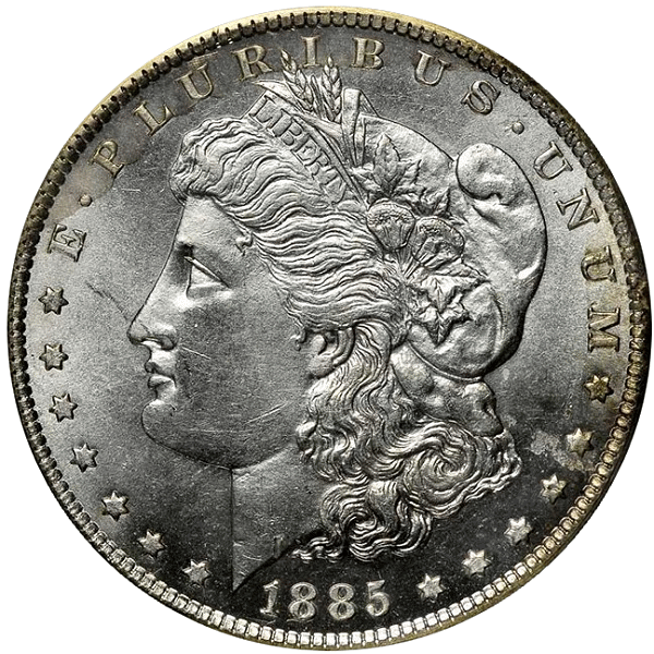 Counterfeit 1885-CC Morgan Dollar in Fake GSA Holder