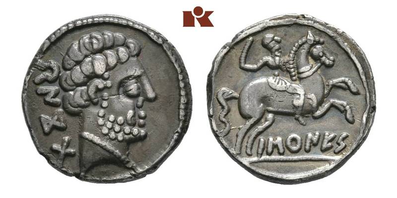 Hispania. Barscunes. Denar, 150/100 BCE.