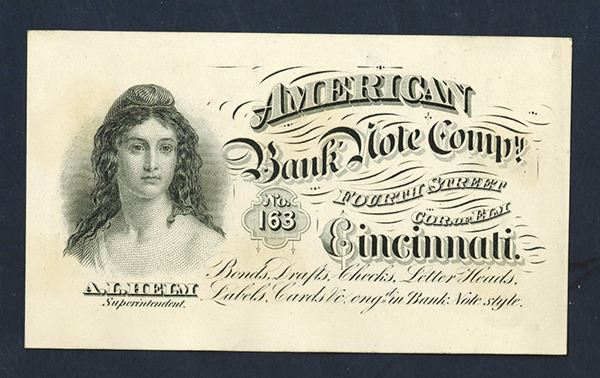 American Bank Note Co. Cincinnati Business Ad Card
