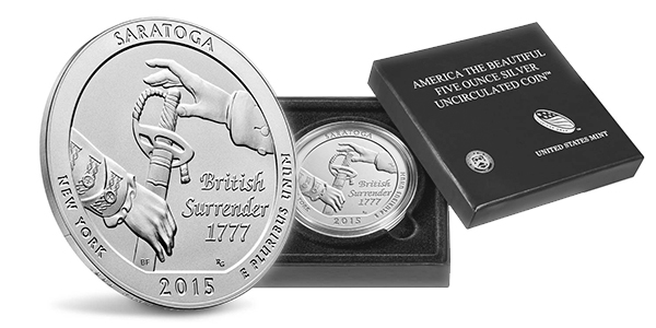 saratoga national park quarter 5 oz. silver uncirculated coin