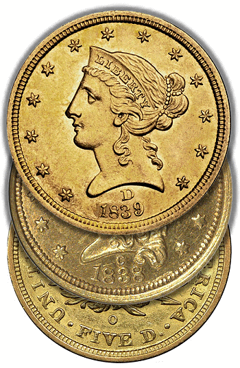 Southern American gold coins