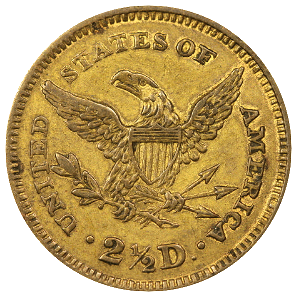 1858 $2.50 quarter eagle gold coin fake reverse