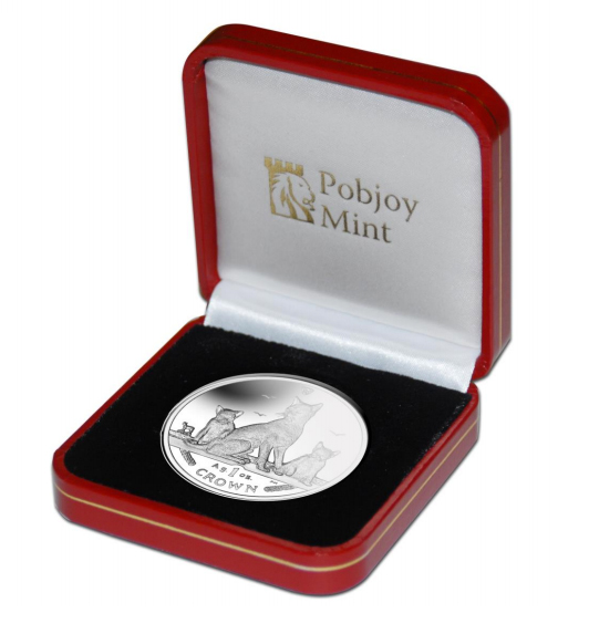 Isle of Man 2016 Havana Brown Cat Silver 1 Crown Coin in red presentation case, Pobjoy Mint