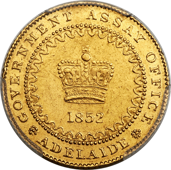Seldom Offered 1852 Type 1 Gold Adelaide Pound