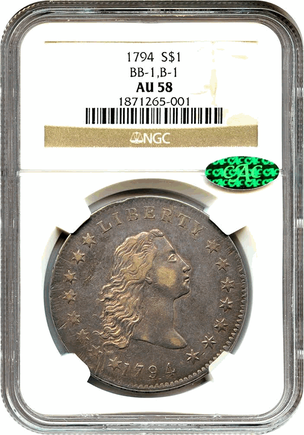 1794 Silver Dollar NGC58 CAC