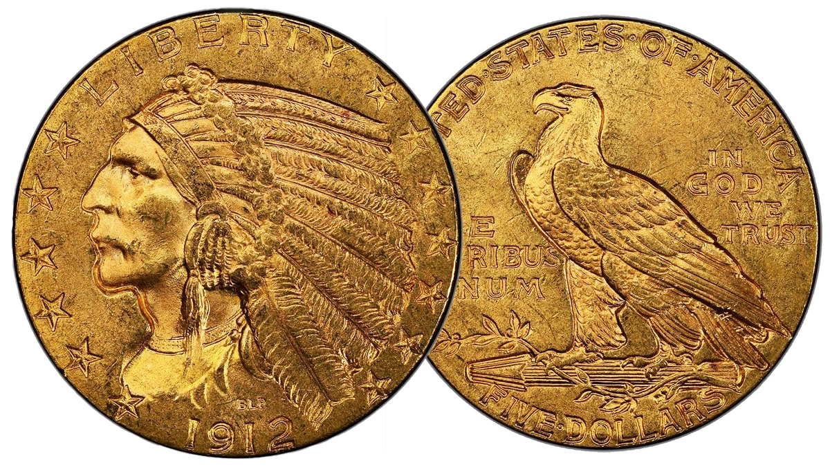 An image of an 1912 Indian Head Half Eagle. Image: Stack's Bowers.