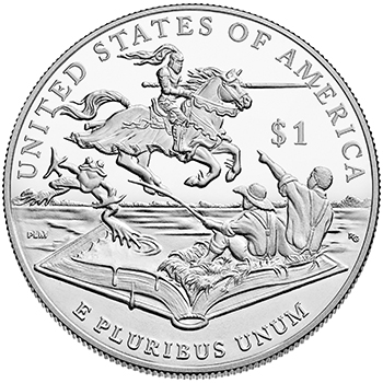 Reverse, United States 2016 Mark Twain Commemorative $1 Silver Proof Coin, Courtesy U.S. Mint