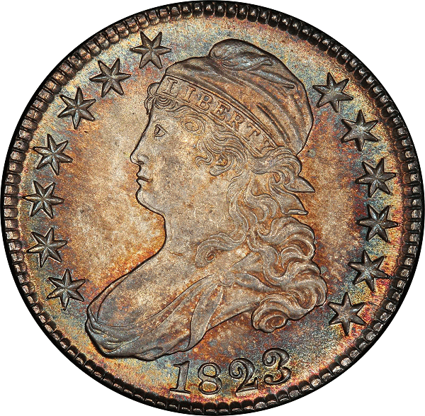 1823 Capped Bust Half Dollar.