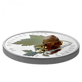 Side, Canada 2016 Venetian Glass Snail Silver Coin
