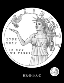 2017 American High Relief Gold Coin design candidate