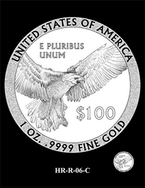 reverse, 2017 American High Relief Gold Coin design candidate