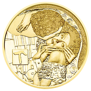 reverse, Austria 2016 Klimt & His Women: The Kiss 50 euro gold coin