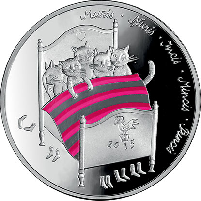 Latvia 2015 Fairy Tale Series I: Five Cats 5 euro silver coin