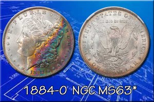 This Morgan has beautiful rainbow patina across the obverse. Attractively toned examples trade at premiums for eye appeal.