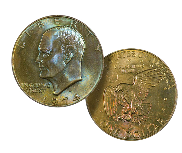 Details about   SOLID 14K GOLD 30TH ANNIVERSARY DWIGHT D EISENHOWER ONE DOLLAR COIN VINTAGE FS! 