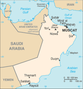 Map of Oman and the Arabian Peninsula