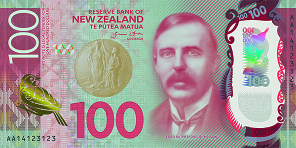front, New Zealand 2016 Series 7 $100 banknote