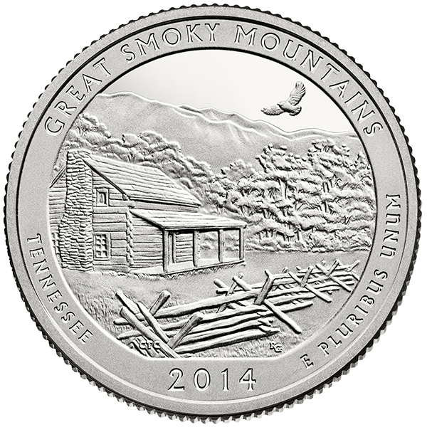 United States 2014 America the Beautiful Great Smoky Mountains National Park Quarter