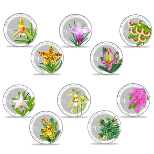 Splendour of Native Orchids Series Coin Set from the Singapore Mint