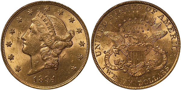 1894-S $20.00 PCGS MS62