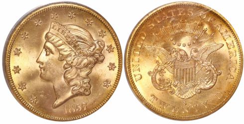 SS Central America gold Liberty Head $20 double eagle, Lot 239, Sedwick Treasure Auction #19
