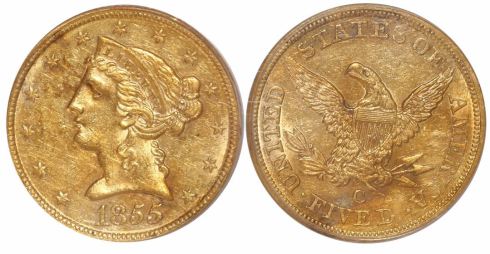 SS Central America gold Liberty Head $20 double eagle, Lot 243, Sedwick Treasure Auction #19
