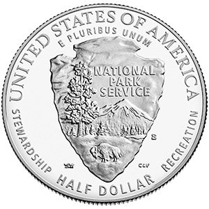 reverse, United States 2016 National Park Service Centennial Commemorative Half Dollar