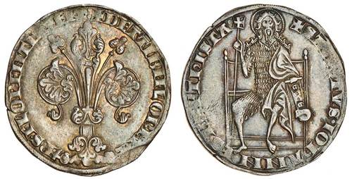 Italy, Florence, Republic (1189-1532), silver Florin, Guelfo Grosso type of 4-Soldi. Image courtesy Spink and Son, Ltd.