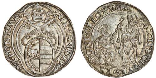 Italy, Rome, Alexander VI (1492-1503), Double-Grosso. Image courtesy Spink and Son, Ltd.