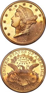 1884 $20 gold double eagle. Images courtesy Heritage Auctions