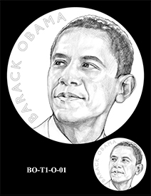 Barack Obama Presidential Medal design, Term One. Image courtesy US Mint