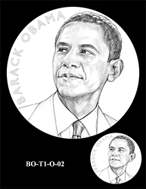 Barack Obama Presidential Medal design, Term One. Image courtesy US Mint