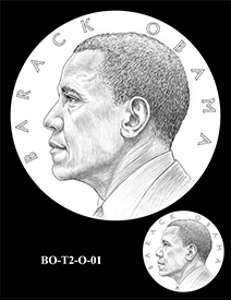 Barack Obama Presidential Medal design, second term (2013-2016). Image courtesy US Mint