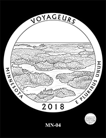 2018 Voyageurs National Park design. Image courtesy US Mint