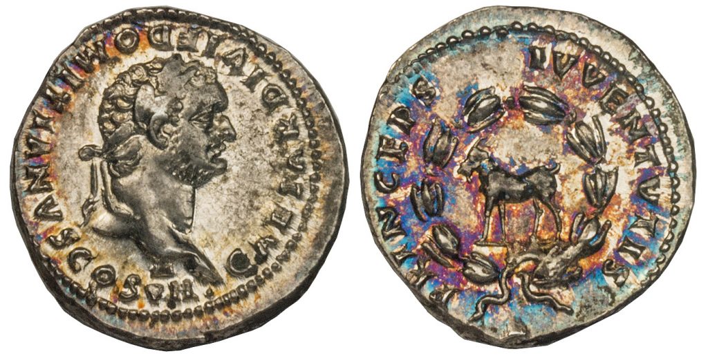 Roman Imperial. Domitian silver denarius