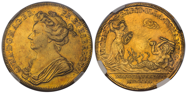 GREAT BRITAIN. Anne. (Queen, 1702-1714). 1702 AV Coronation Medal. Images courtesy Atlas Numismatics