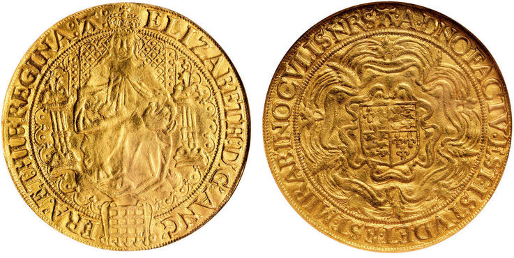 GREAT BRITAIN. England. Elizabeth I. (Queen, 1558-1603). (1582-84)-A (54) AV Sovereign (30 Shillings). Images courtesy Atlas Numismatics