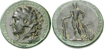 Bimetallic medallion of Roman Emperor Commodus. Image courtesy NGC