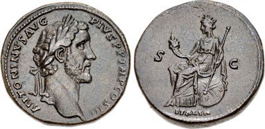 Brass Sestertius of Antoninus Pius. Image courtesy NGC