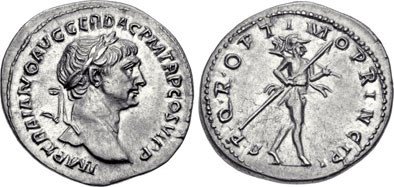 Silver Denarius of Roman Emperor Trajan. Image courtesy NGC