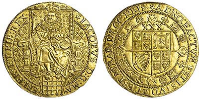 James I Gold Rosa-Ryal. Images courtesy Spink