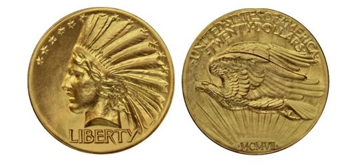 1907 Indian Head Double Eagle Pattern