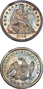 1846 $1 PR65 PCGS Secure. CAC. Images courtesy Heritage Auctions