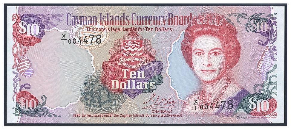 1996 Cayman Islands 10 dollar note. Image courtesy Daniel Frank Sedwick LLC