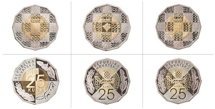 The three designs which were up for voting for the new 25 kuna coin (photo: HNB)