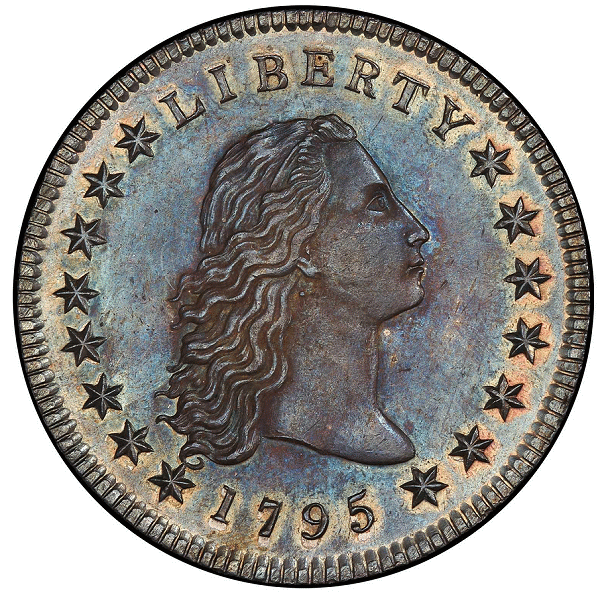 1795 Flowing Hair Silver Dollar. Bowers Borckardt-18, Bolender-7. Rarity-3. Three Leaves. Mint State-66 (PCGS).